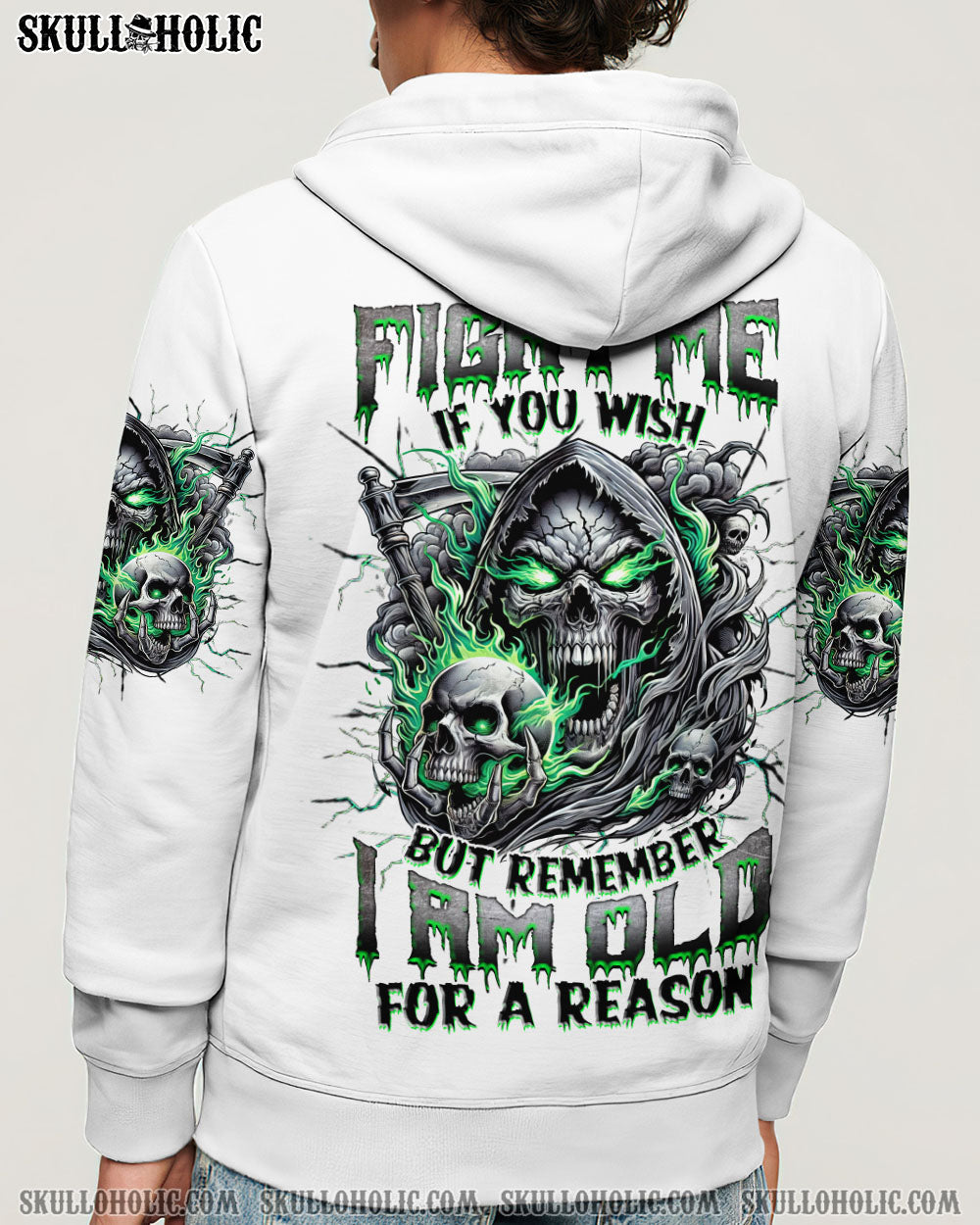 BLISSCORNERS FIGHT ME IF YOU WISH REAPER SKULL ALL OVER PRINT -  TLNZ0802251