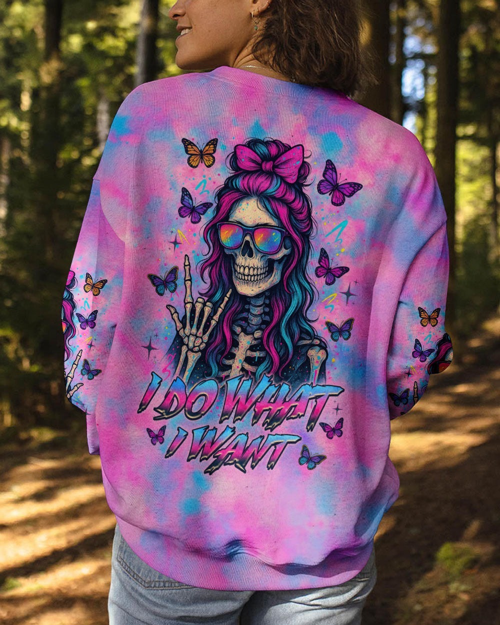 BLISSCORNERS KARMA FAIRY SKULL MESSY BUN SKELETON ALL OVER PRINT