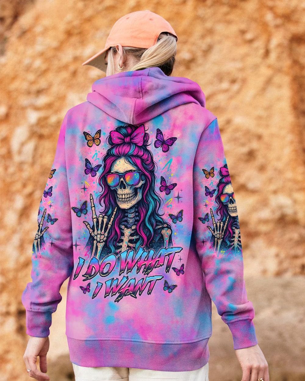 BLISSCORNERS KARMA FAIRY SKULL MESSY BUN SKELETON ALL OVER PRINT
