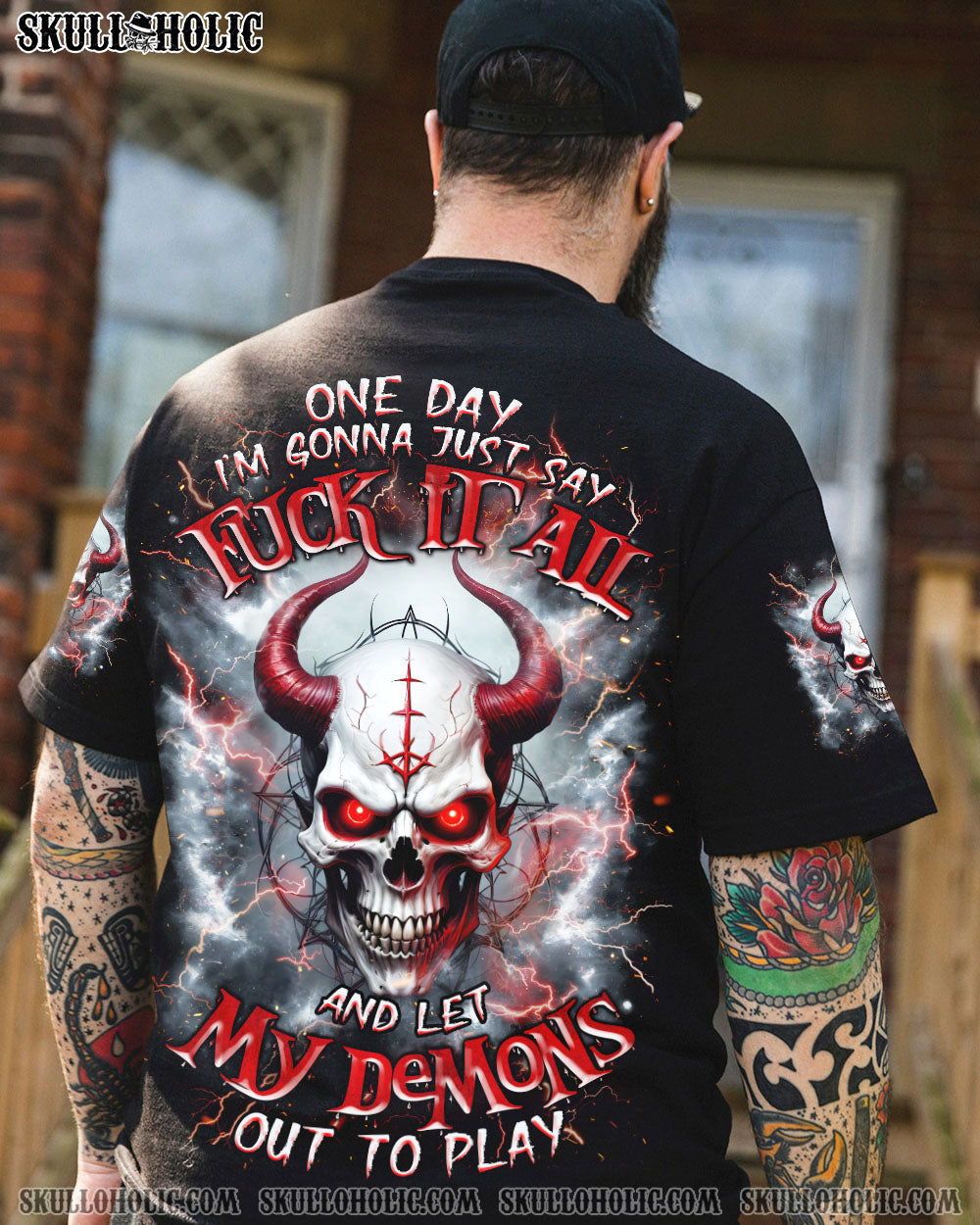 BLISSCORNERS ONE DAY I'M GONNA JUST SAY SKULL ALL OVER PRINT