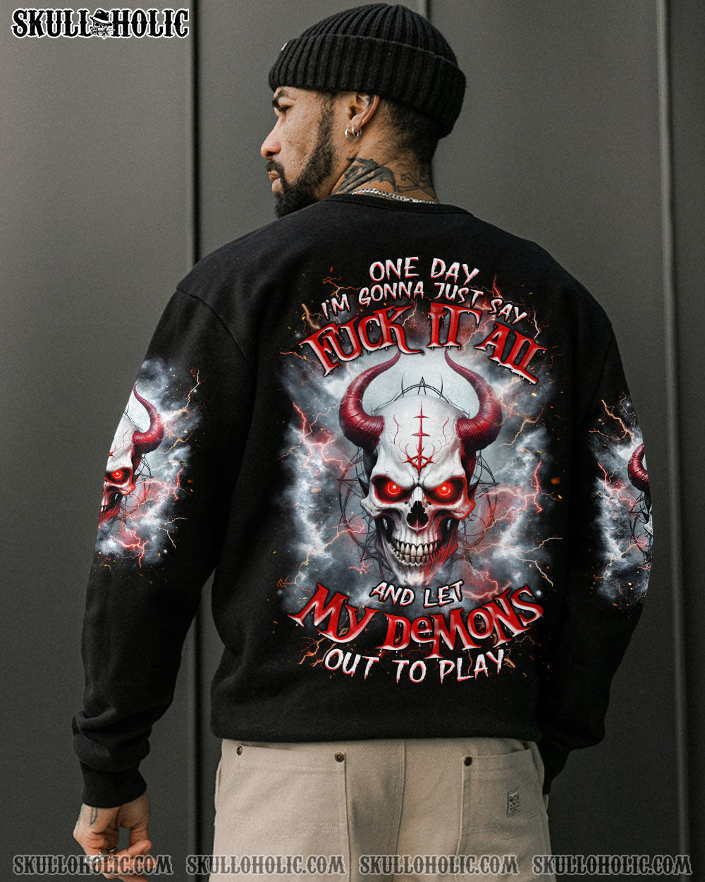 BLISSCORNERS ONE DAY I'M GONNA JUST SAY SKULL ALL OVER PRINT