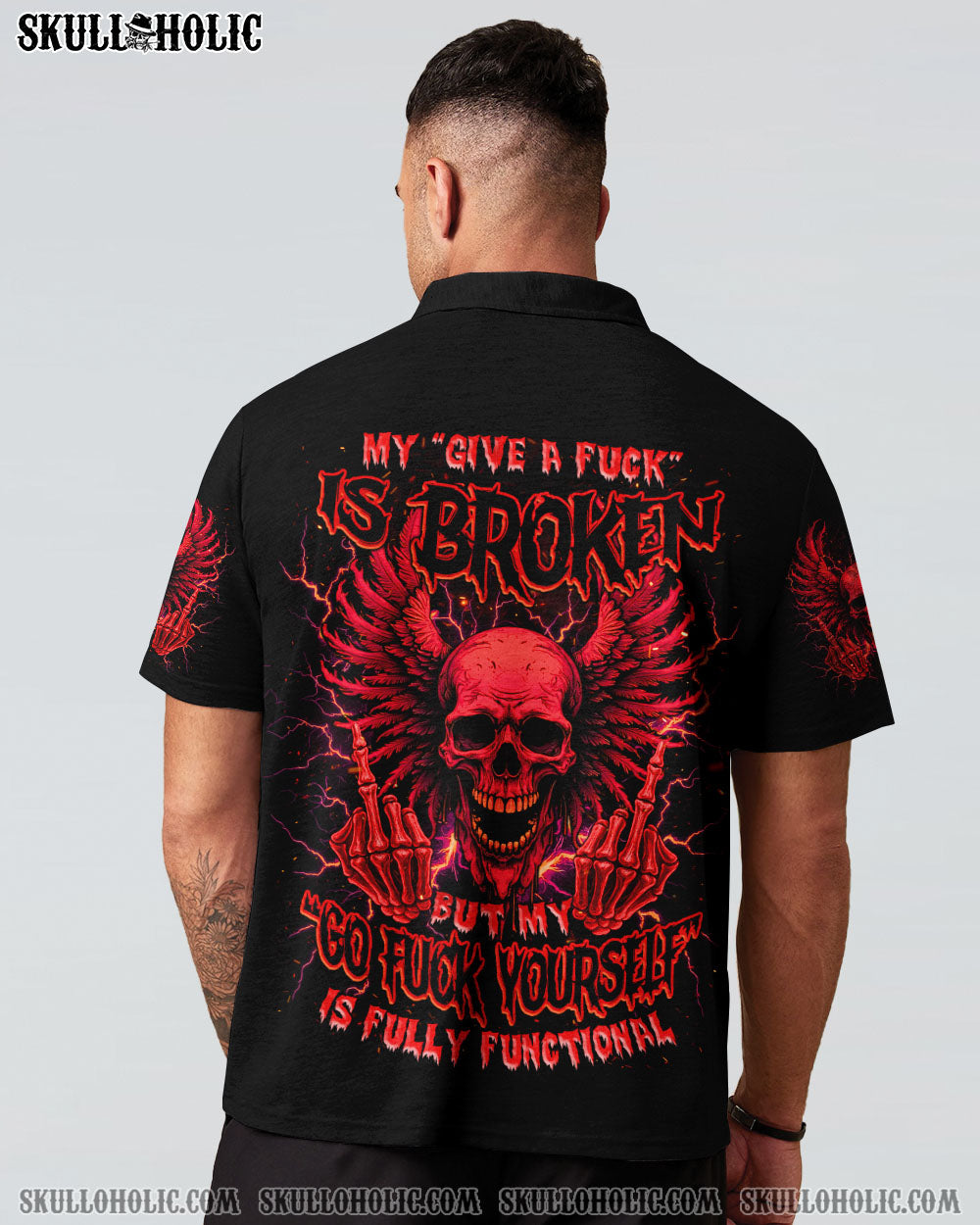 BLISSCORNERS MY GIVE A F IS BROKEN SKULL WINGS ALL OVER PRINT