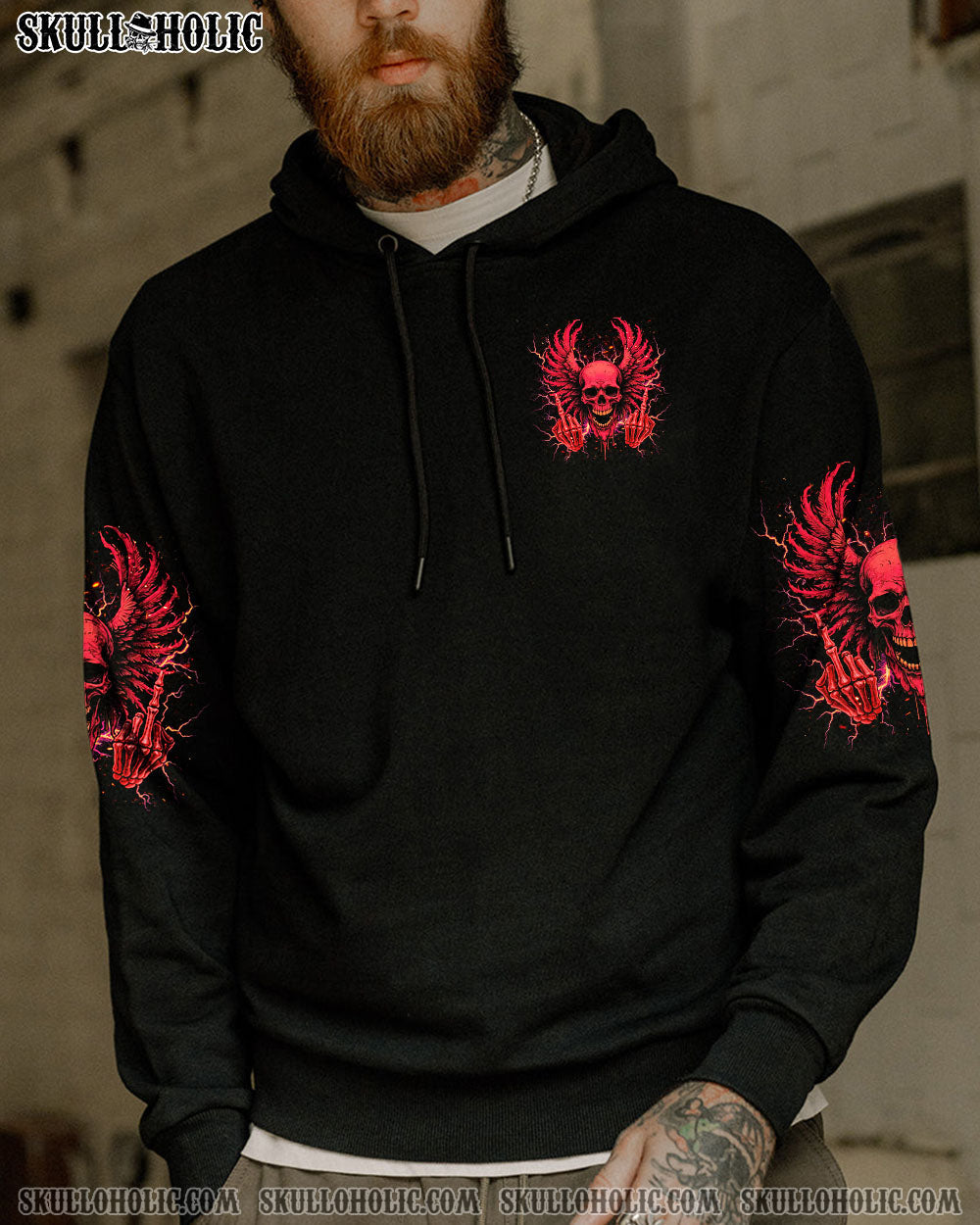BLISSCORNERS MY GIVE A F IS BROKEN SKULL WINGS ALL OVER PRINT