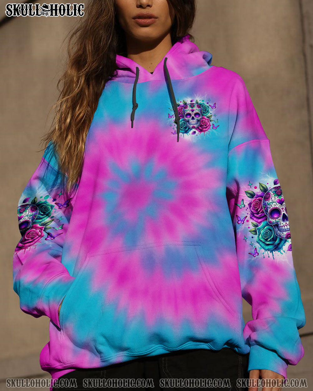 BLISSCORNERS I'M NOT ANTI-SOCIAL SKULL FLOWER ALL OVER PRINT
