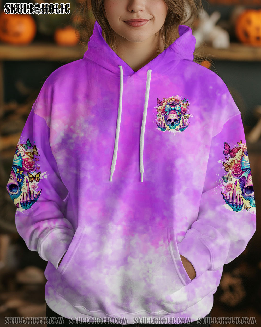 BLISSCORNERS NOT EVERYONE LIKES ME SKULL MESSY BUN ALL OVER PRINT
