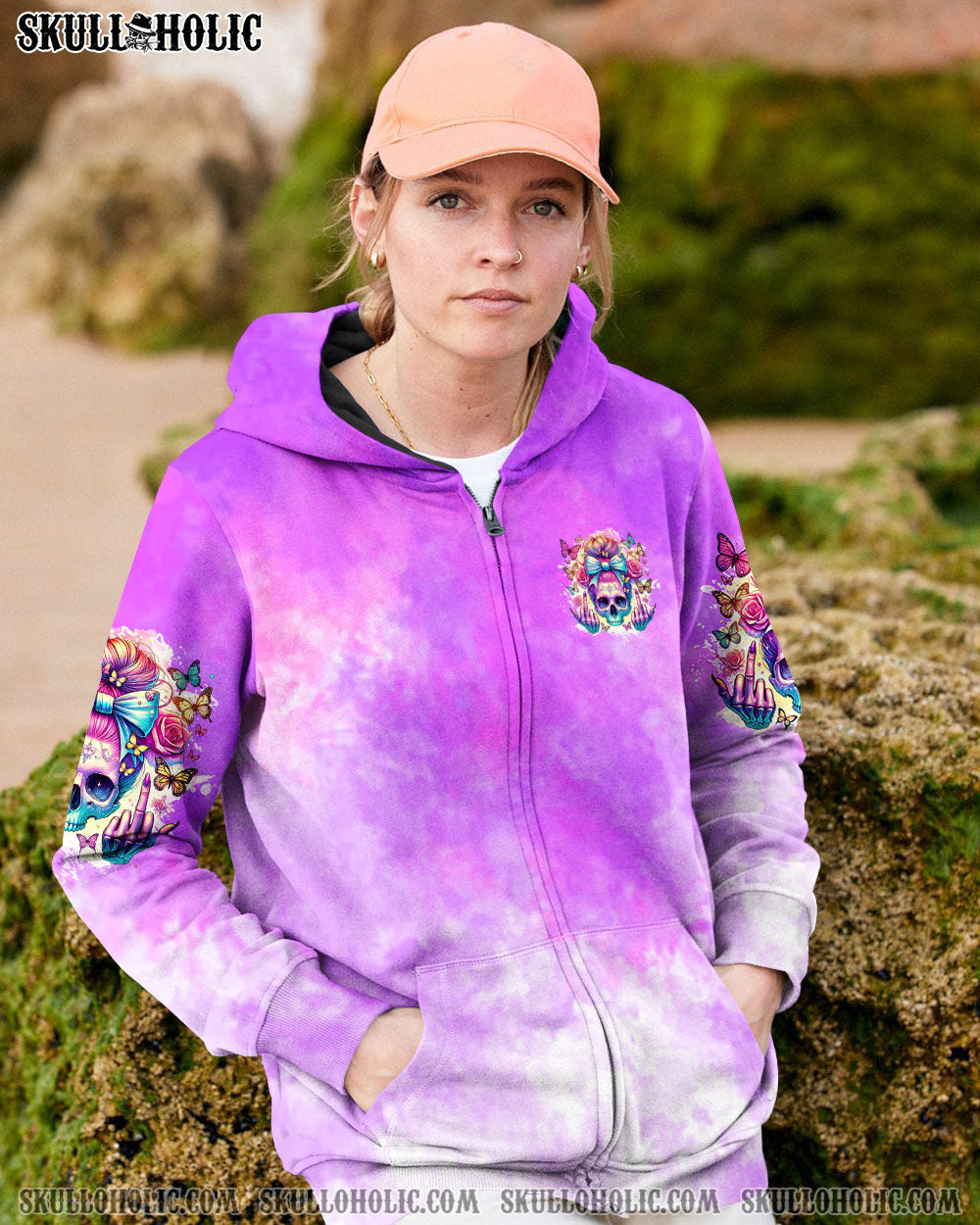 BLISSCORNERS NOT EVERYONE LIKES ME SKULL MESSY BUN ALL OVER PRINT