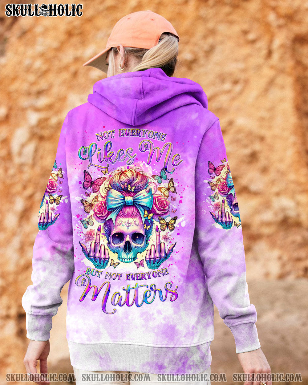 BLISSCORNERS NOT EVERYONE LIKES ME SKULL MESSY BUN ALL OVER PRINT