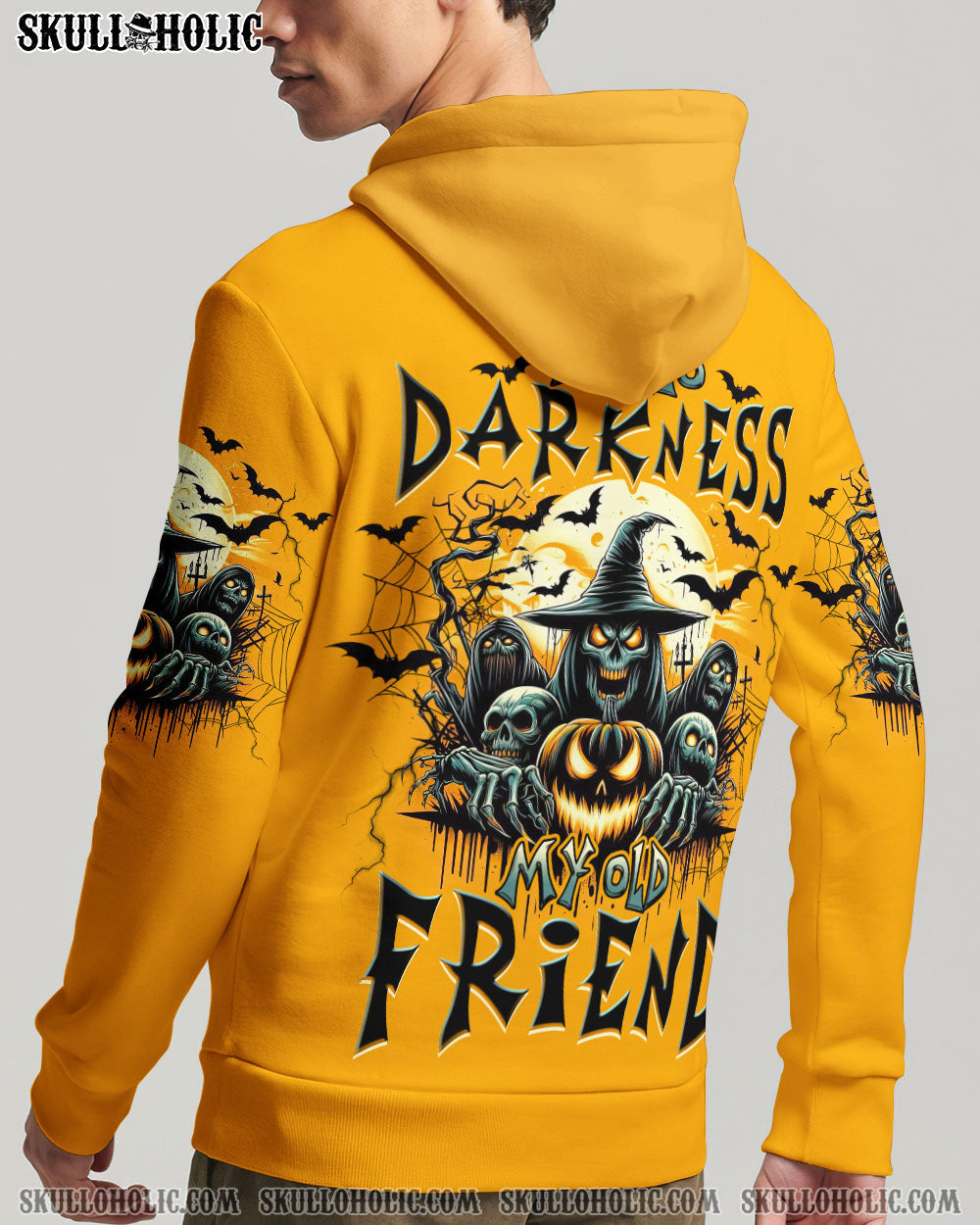 BLISSCORNERS HELLO DARKNESS MY OLD FRIEND SKULL HALLOWEEN ALL OVER PRINT