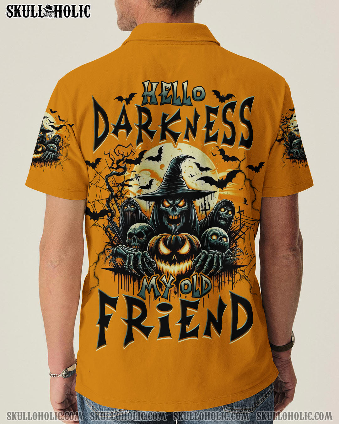 BLISSCORNERS HELLO DARKNESS MY OLD FRIEND SKULL HALLOWEEN ALL OVER PRINT