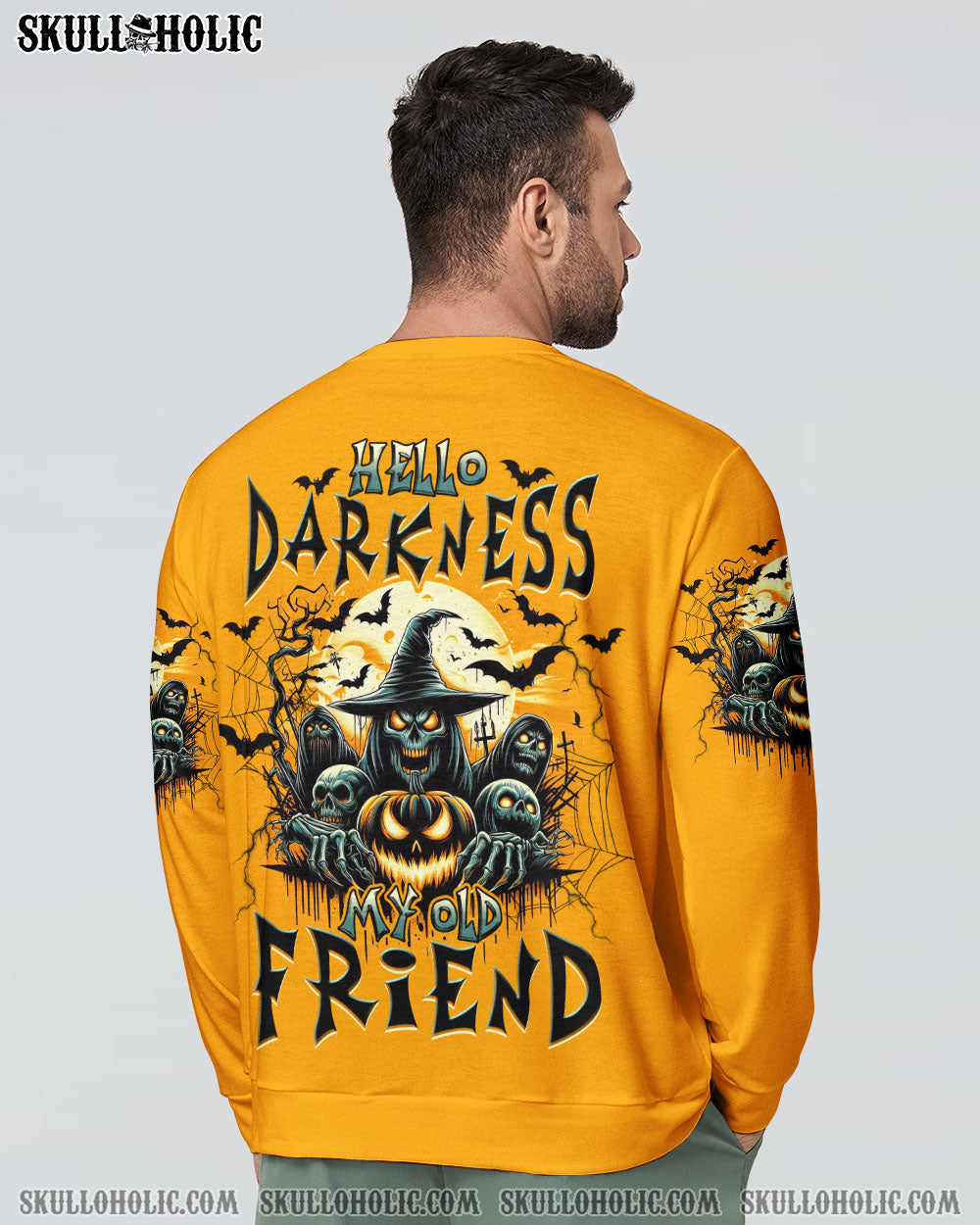 BLISSCORNERS HELLO DARKNESS MY OLD FRIEND SKULL HALLOWEEN ALL OVER PRINT