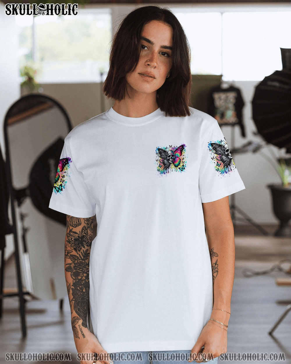 BLISSCORNERS HOW HEARTLESS I CAN BE SKULL BUTTERFLY ALL OVER PRINT