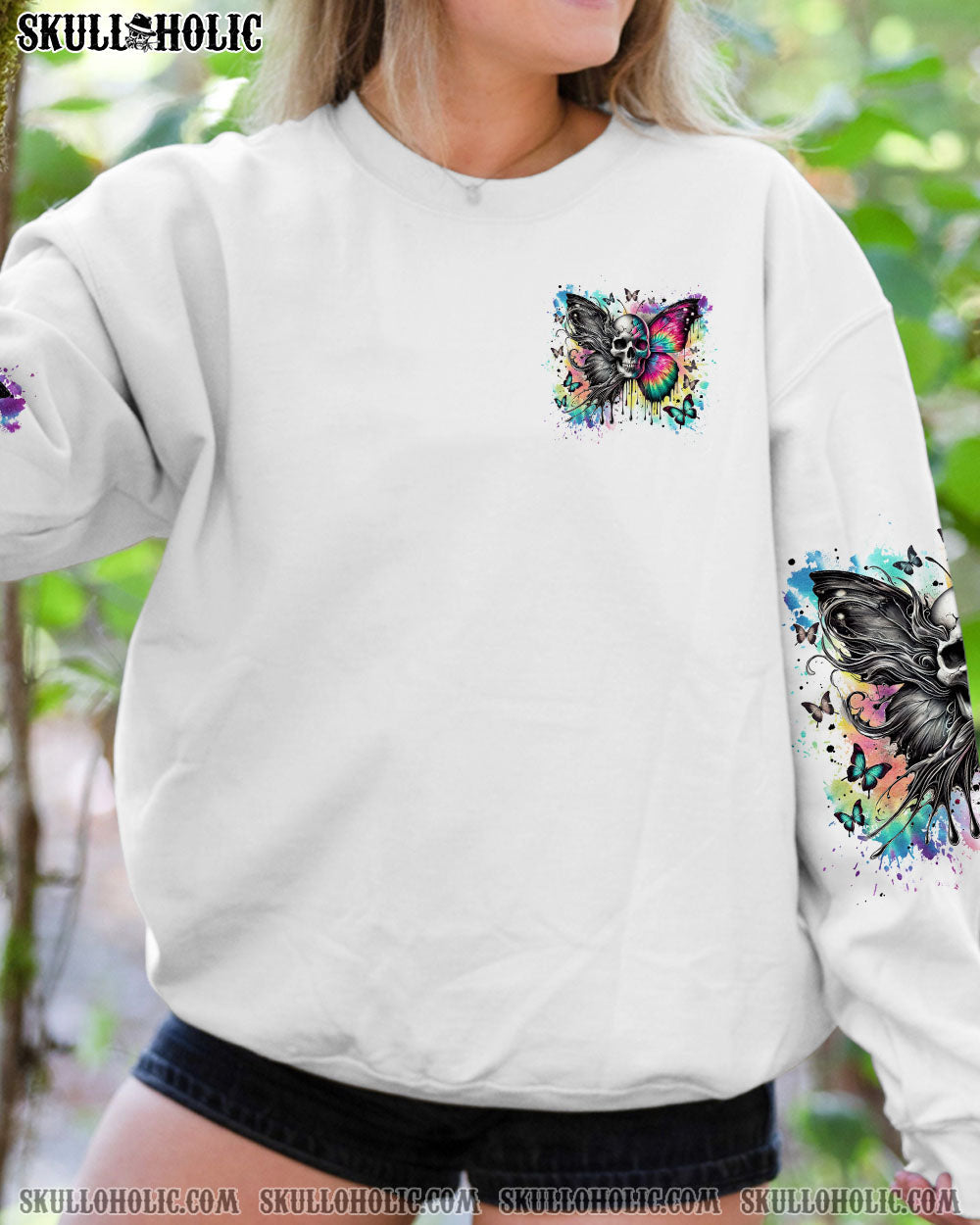BLISSCORNERS HOW HEARTLESS I CAN BE SKULL BUTTERFLY ALL OVER PRINT