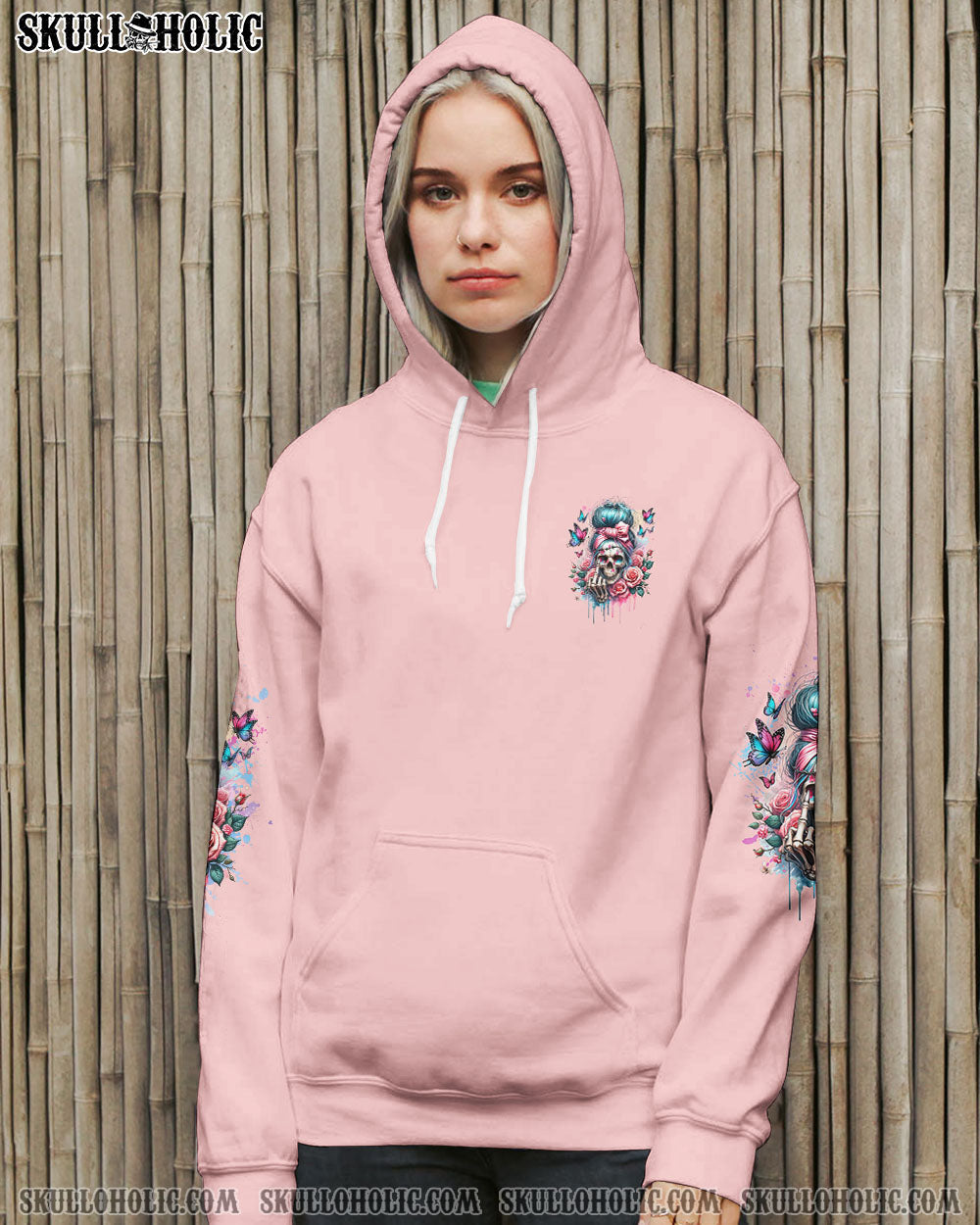BLISSCORNERS MY GIVE A F MESSY BUN SKULL ALL OVER PRINT