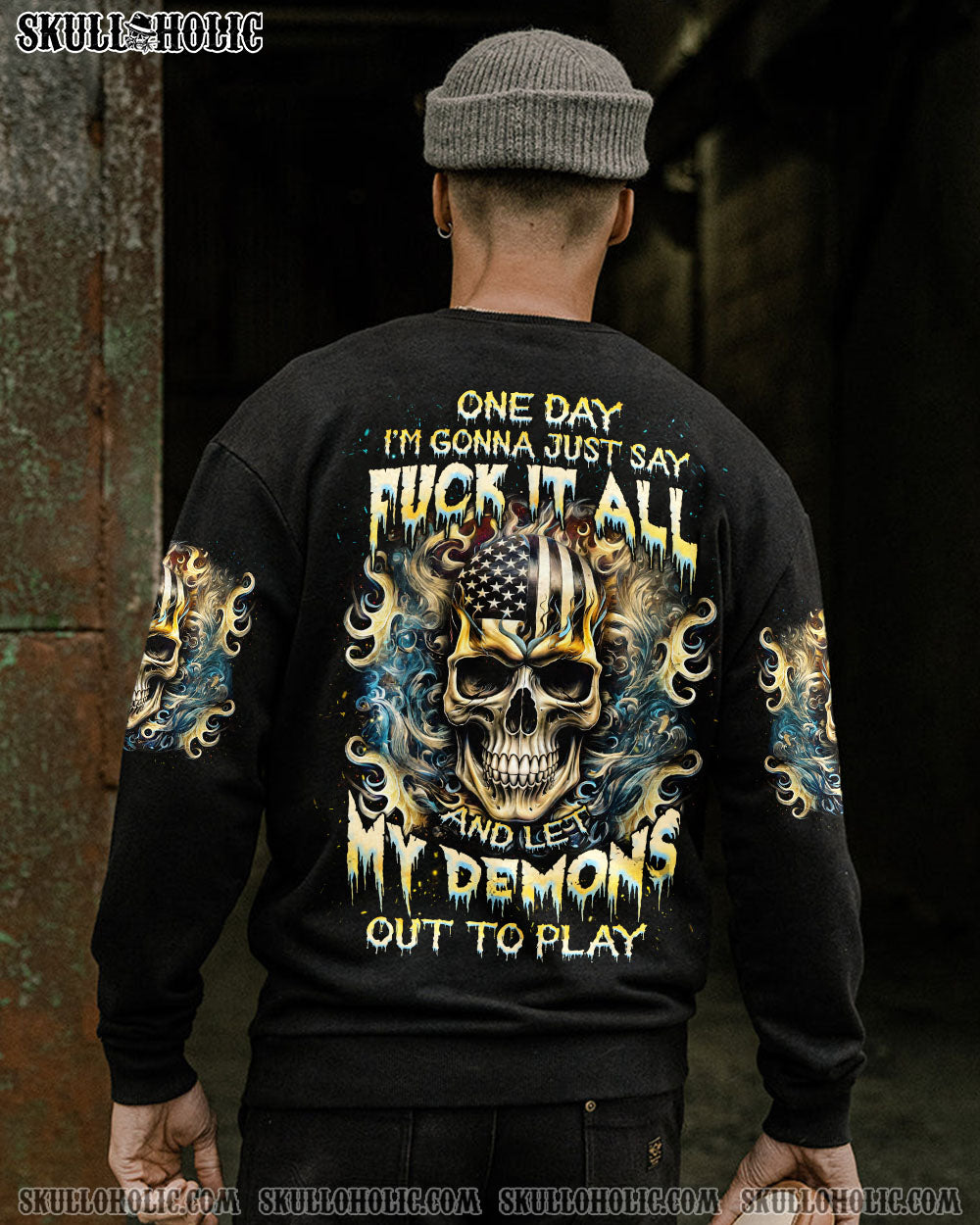 BLISSCORNERS ONE DAY I'M GONNA JUST SAY SKULL ALL OVER PRINT