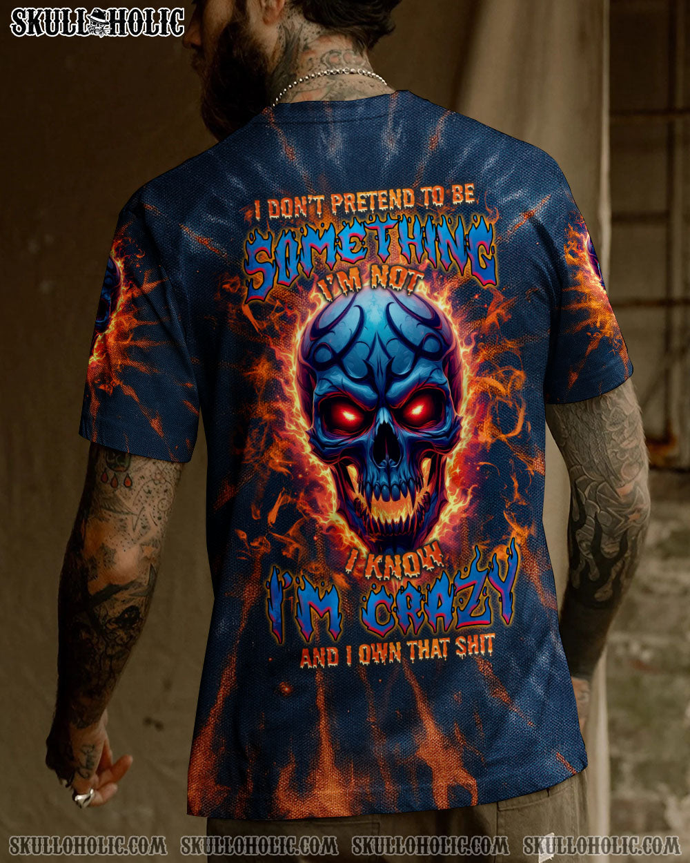 BLISSCORNERS I DON'T PRETEND TO BE SOMETHING I'M NOT SKULL TIE DYE  ALL OVER PRINT