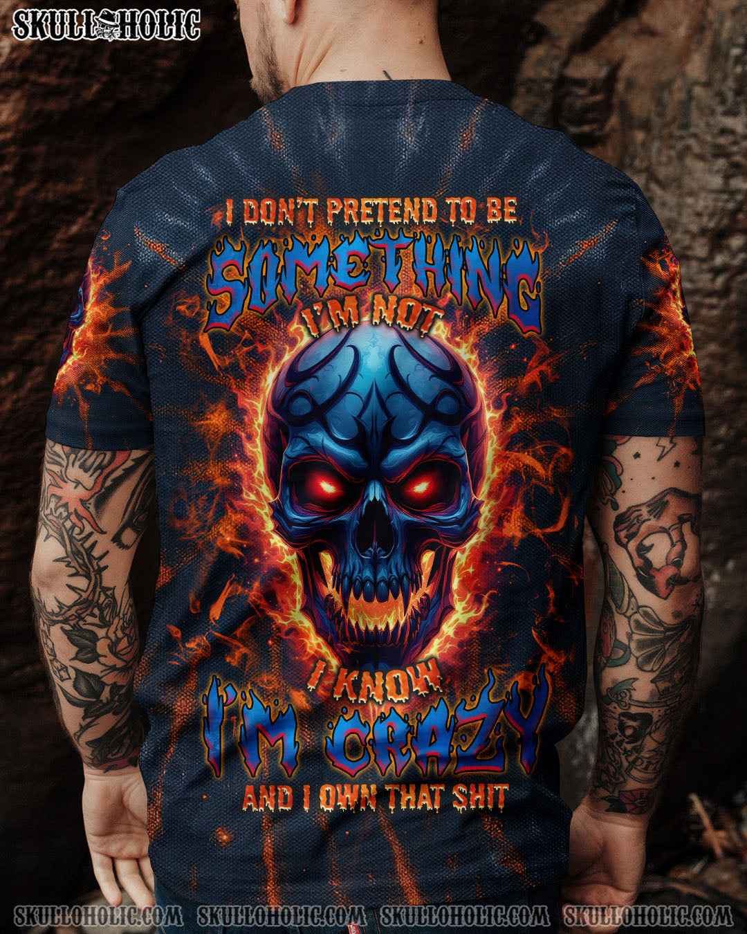 BLISSCORNERS I DON'T PRETEND TO BE SOMETHING I'M NOT SKULL TIE DYE  ALL OVER PRINT