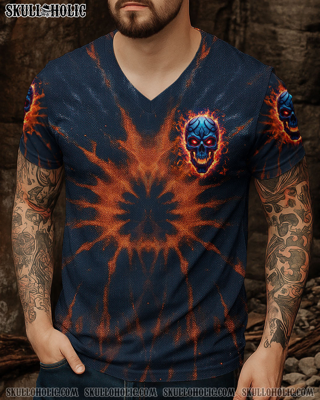 BLISSCORNERS I DON'T PRETEND TO BE SOMETHING I'M NOT SKULL TIE DYE  ALL OVER PRINT