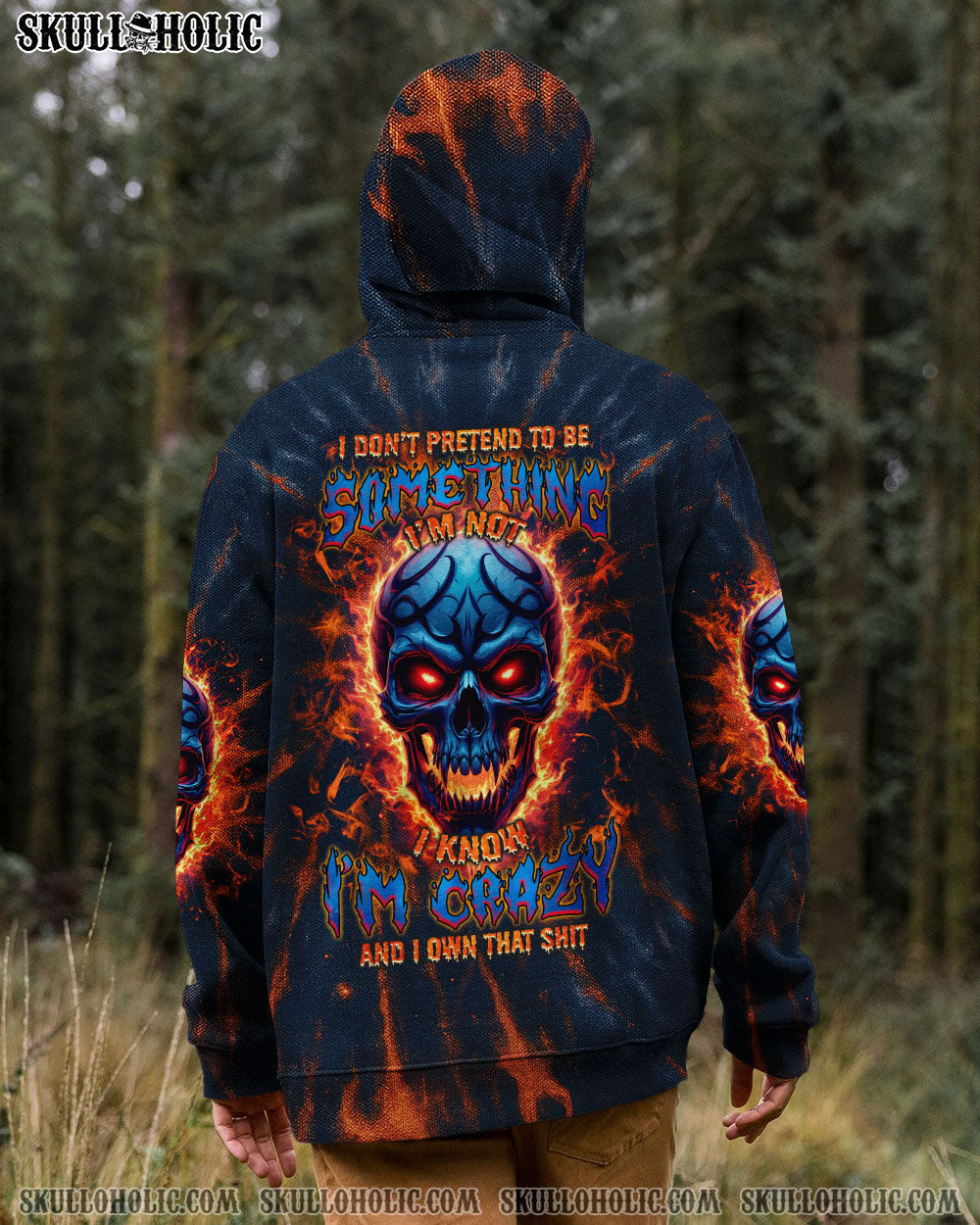BLISSCORNERS I DON'T PRETEND TO BE SOMETHING I'M NOT SKULL TIE DYE  ALL OVER PRINT