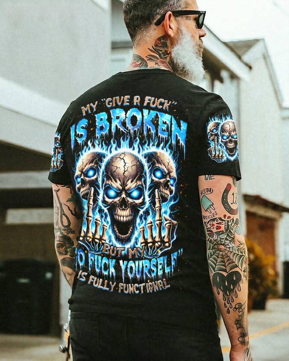 BLISSCORNERS MY GIVE A F IS BROKEN SKULL ALL OVER PRINT