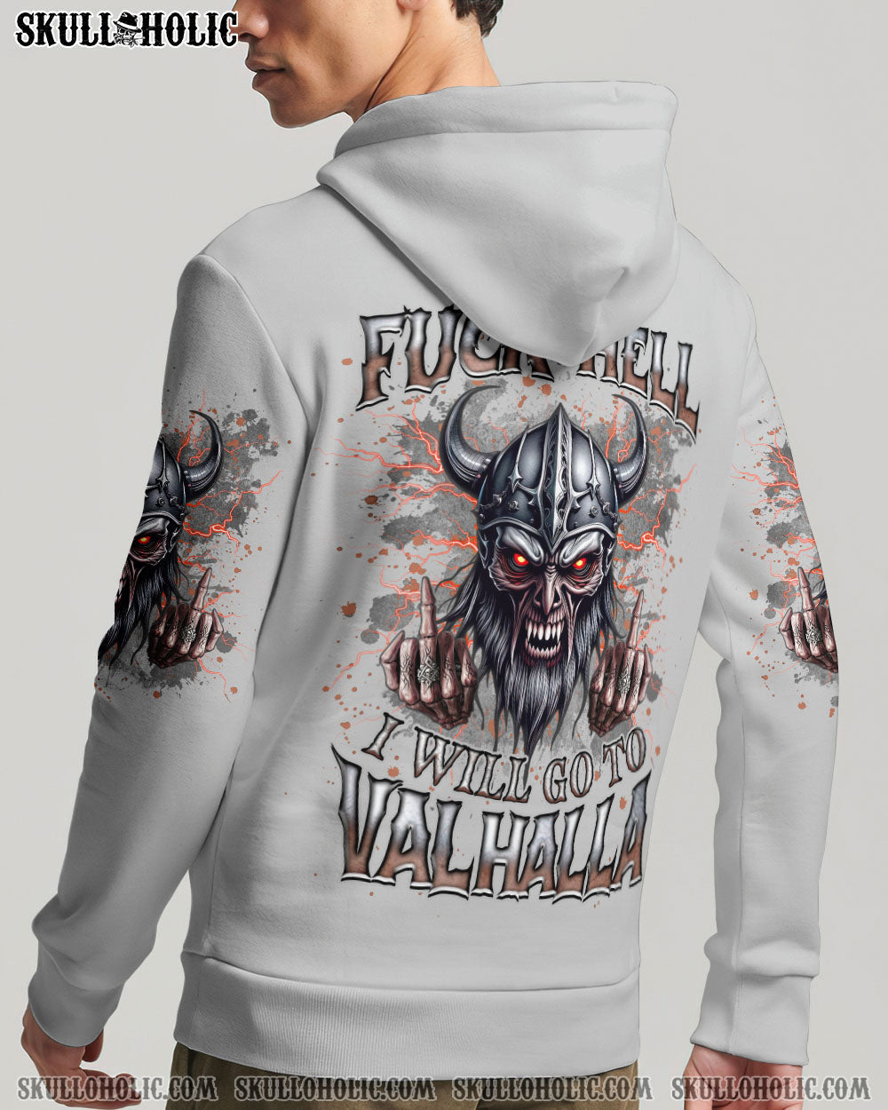 BLISSCORNERS I WILL GO TO VALHALLA VIKING SKULL ALL OVER PRINT