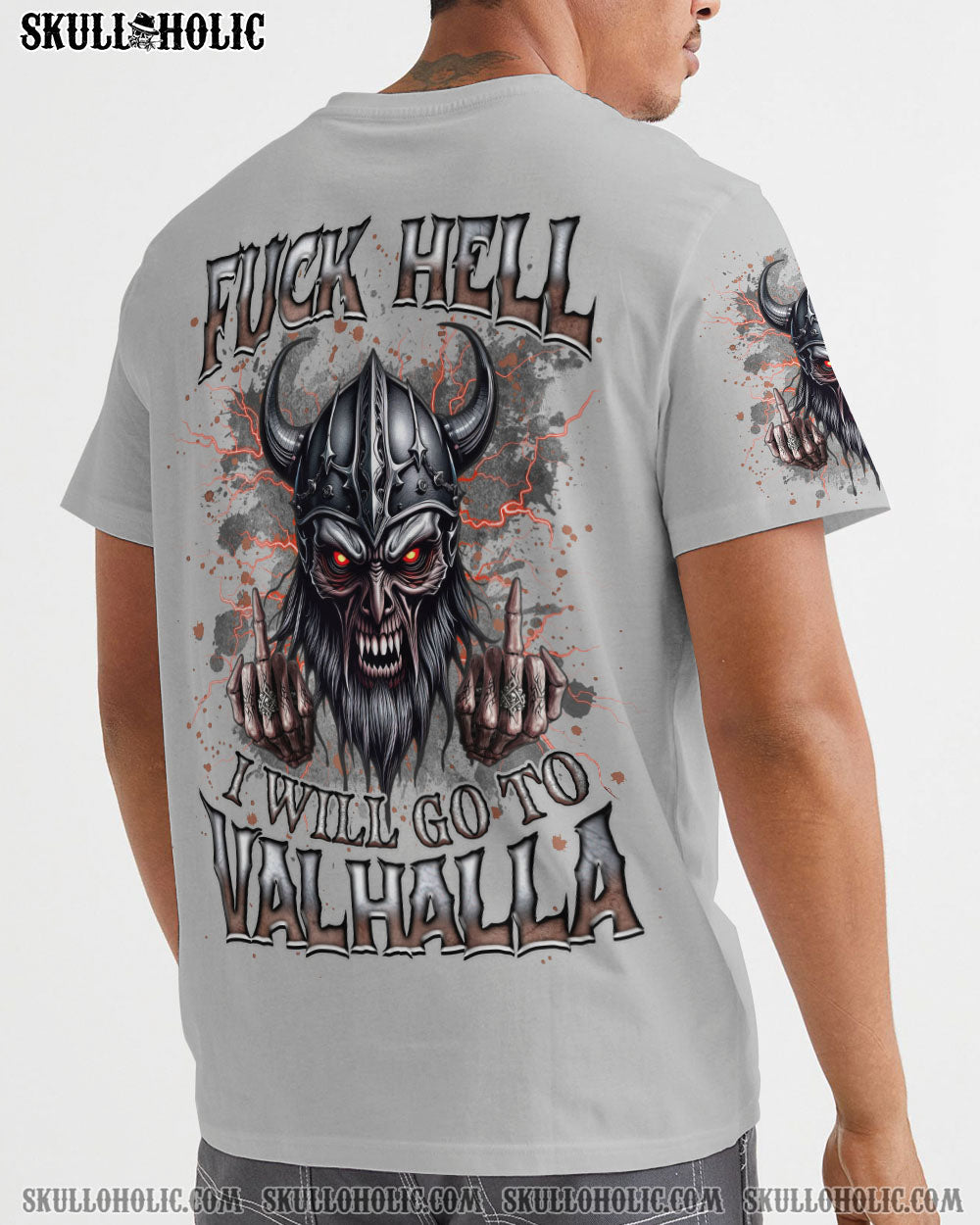 BLISSCORNERS I WILL GO TO VALHALLA VIKING SKULL ALL OVER PRINT