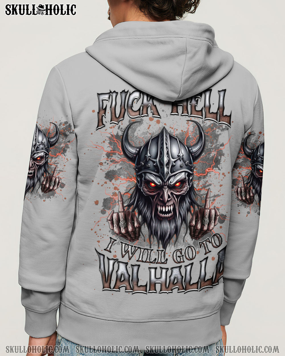BLISSCORNERS I WILL GO TO VALHALLA VIKING SKULL ALL OVER PRINT