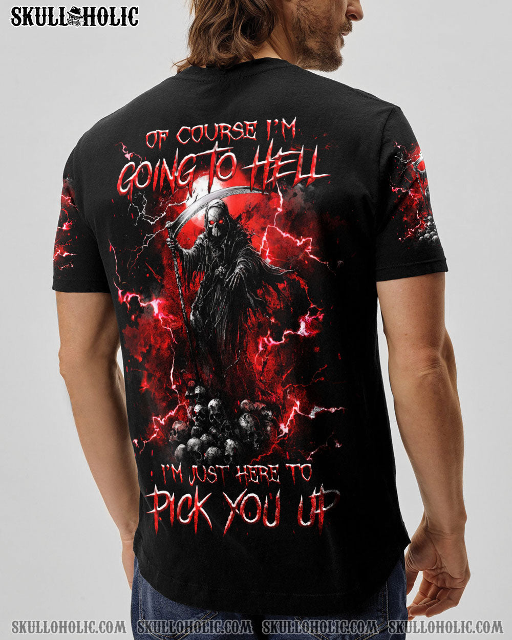 BLISSCORNERS OF COURSE I'M GOING TO HELL SKULL ALL OVER PRINT