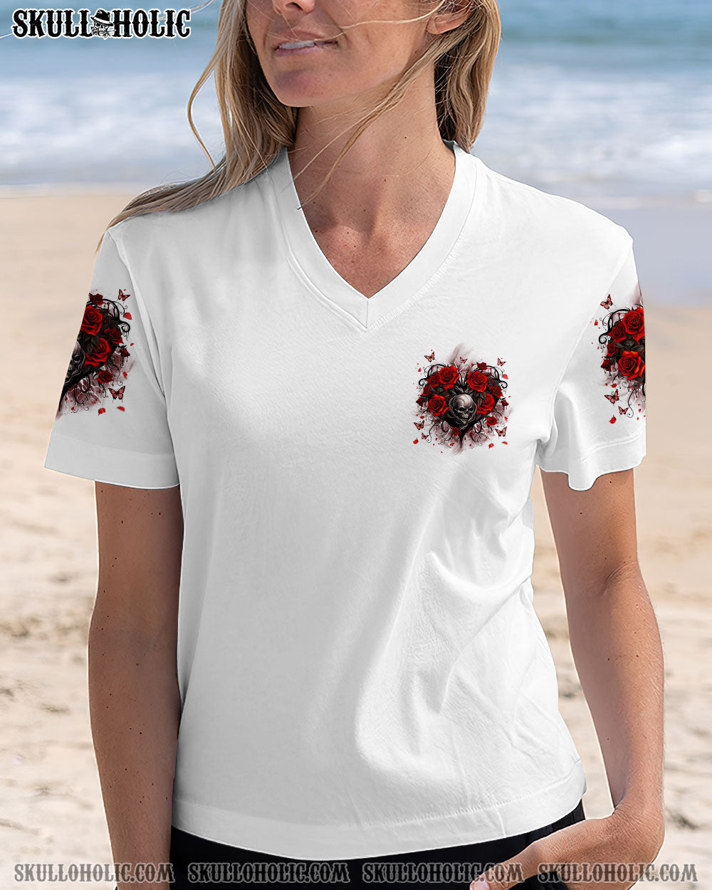 BLISSCORNERS IN LOVING MEMORY OF THE OLD ME ROSE SKULL ALL OVER PRINT