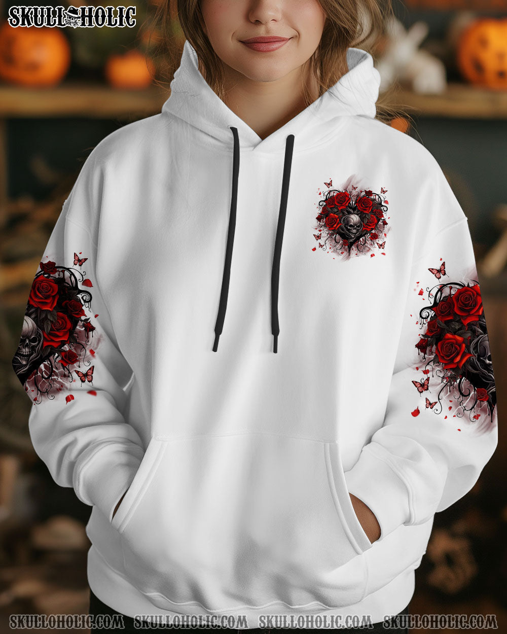 BLISSCORNERS IN LOVING MEMORY OF THE OLD ME ROSE SKULL ALL OVER PRINT