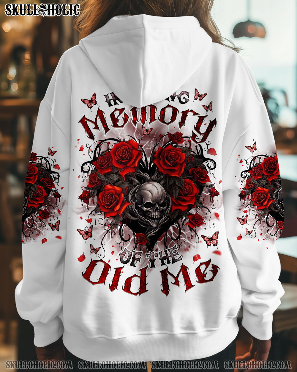 BLISSCORNERS IN LOVING MEMORY OF THE OLD ME ROSE SKULL ALL OVER PRINT