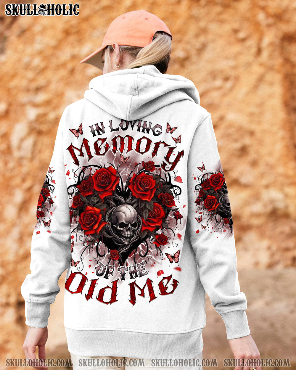 BLISSCORNERS IN LOVING MEMORY OF THE OLD ME ROSE SKULL ALL OVER PRINT