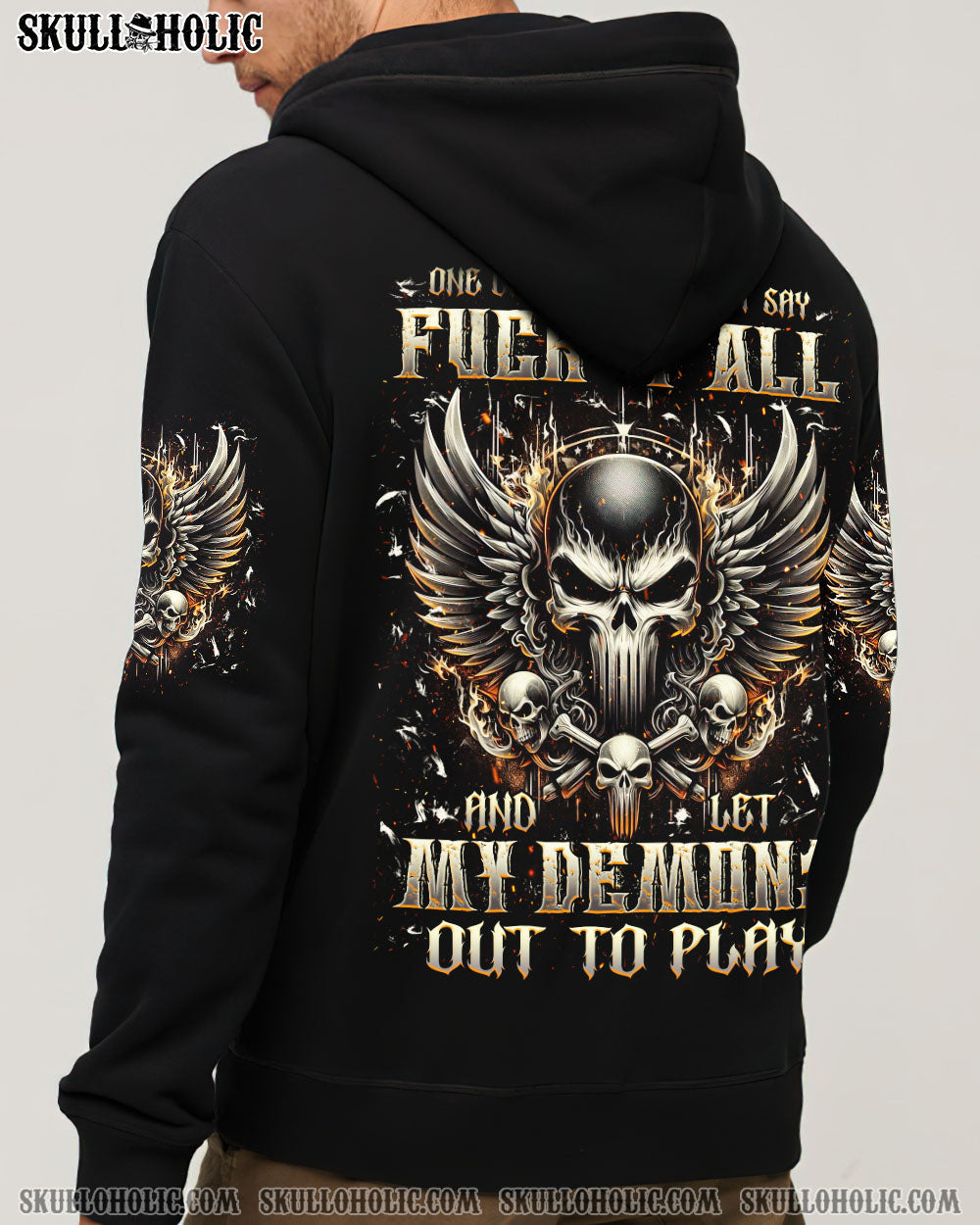 BLISSCORNERS ONE DAY I'M GONNA JUST SAY DEMON SKULL ALL OVER PRINT