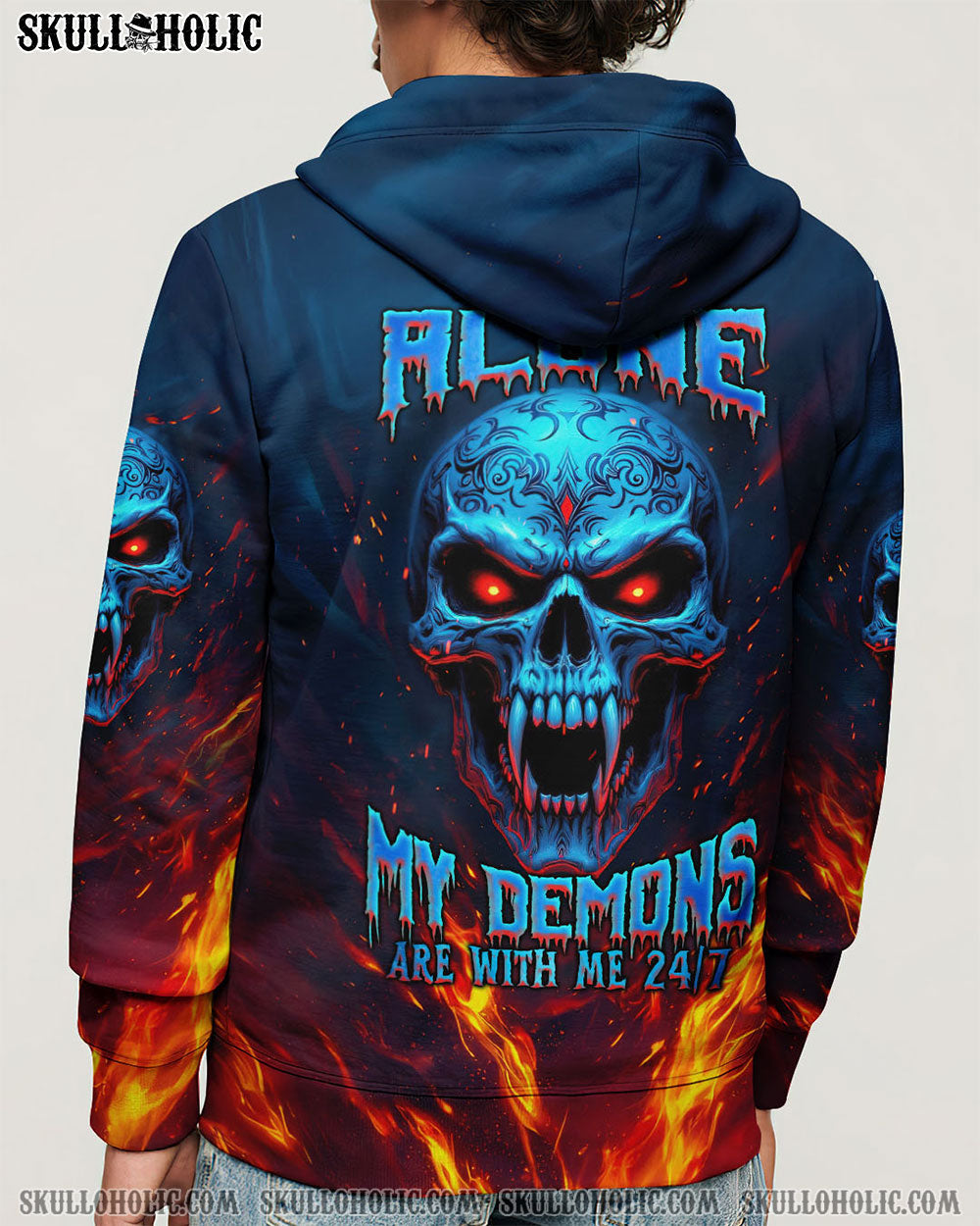 BLISSCORNERS I'M NEVER ALONE MY DEMONS ARE WITH ME 24/7 ALL OVER PRINT
