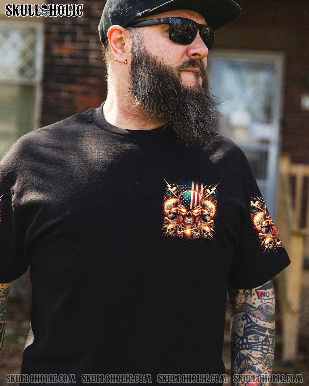 BLISSCORNERS EVEN THE DEVIL ON MY SHOULDER SKULL ALL OVER PRINT