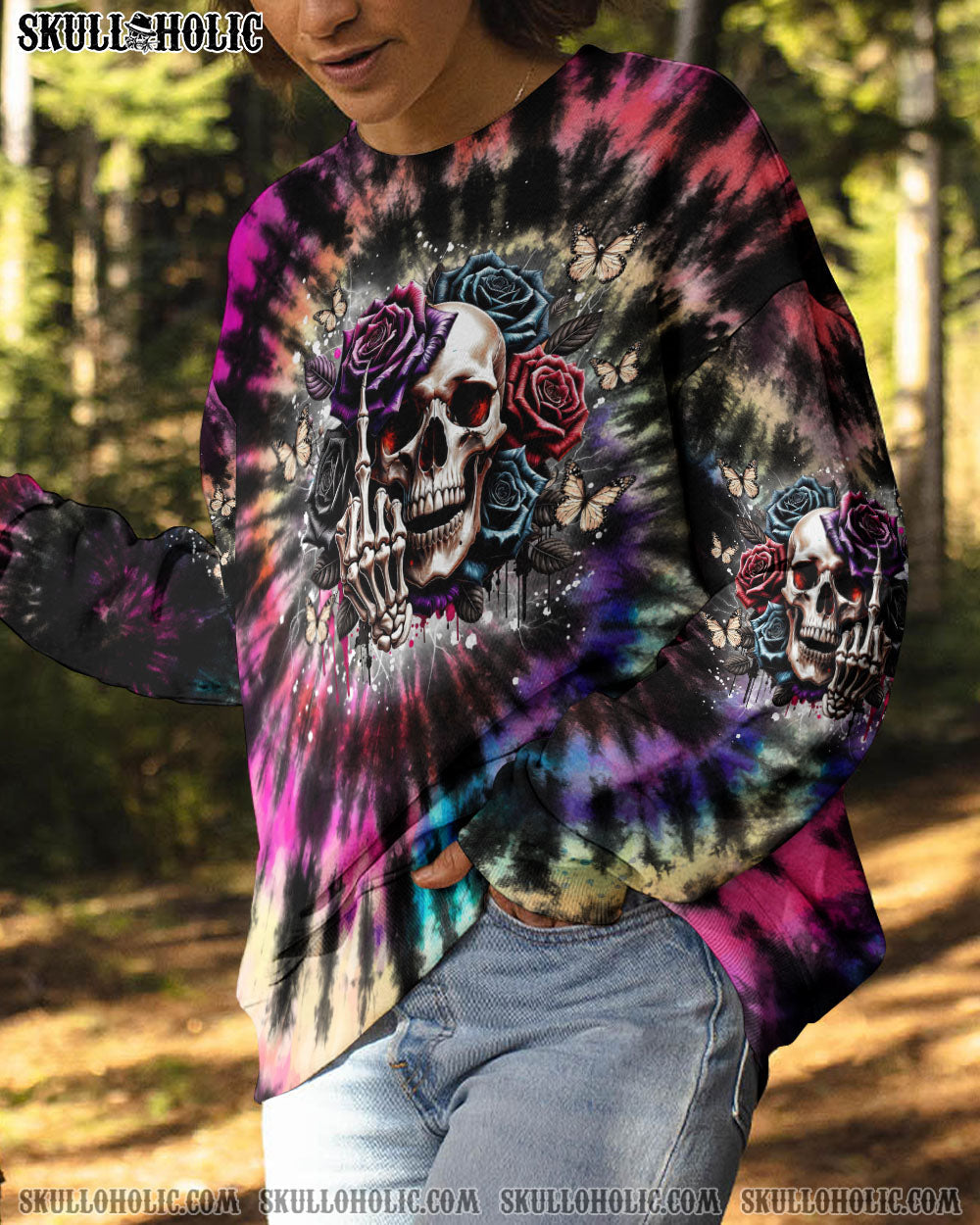 BLISSCORNERS I NEED MORE SWEAR WORDS TODAY SKULL TIE DYE ALL OVER PRINT