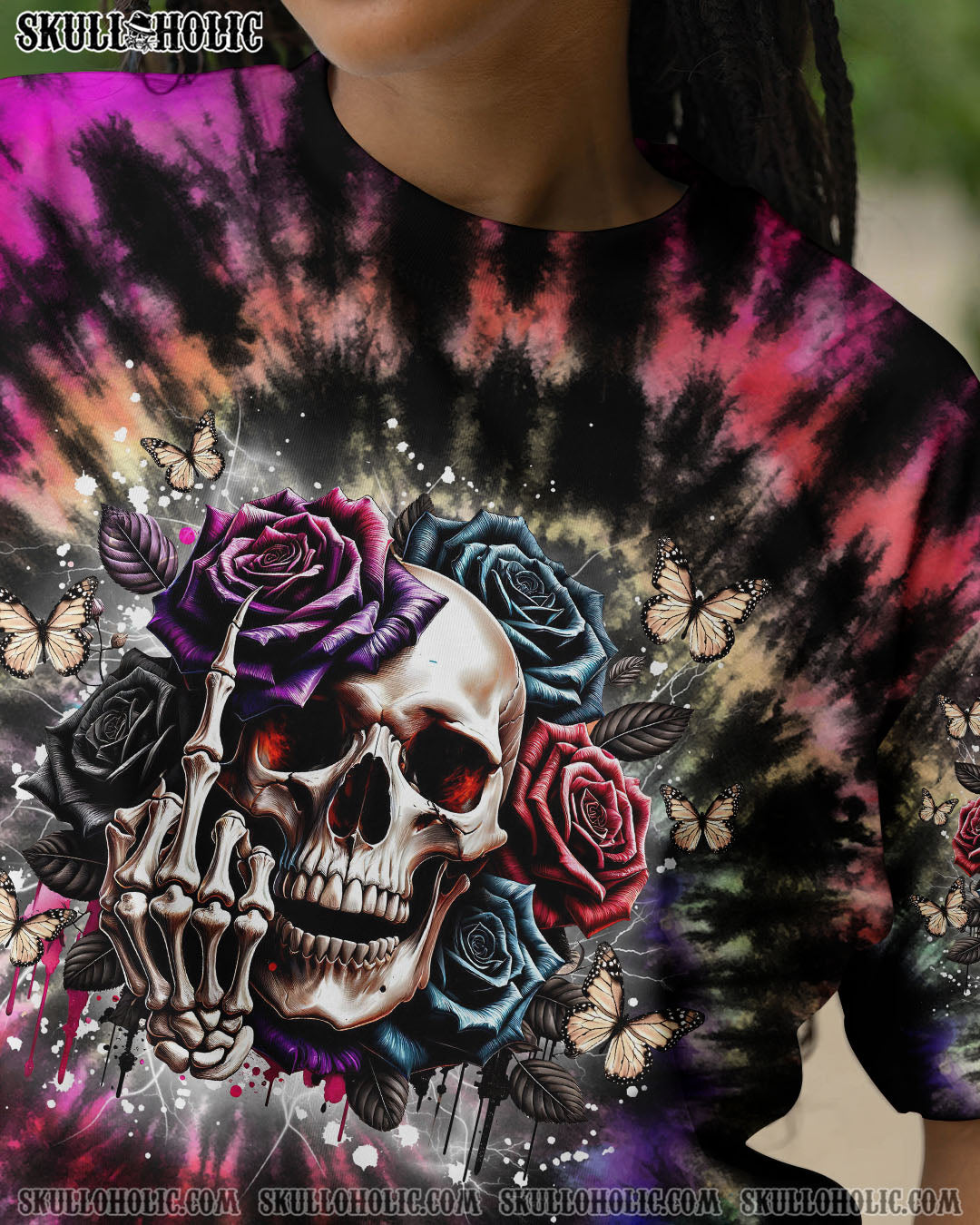 BLISSCORNERS I NEED MORE SWEAR WORDS TODAY SKULL TIE DYE ALL OVER PRINT