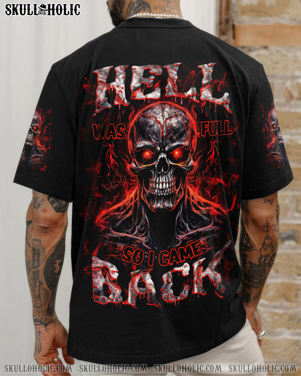 BLISSCORNERS HELL WAS FULL SO I CAME BACK SKULL ALL OVER PRINT