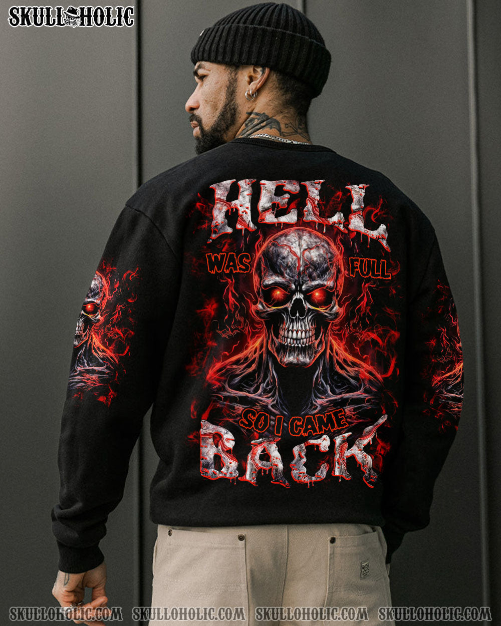 BLISSCORNERS HELL WAS FULL SO I CAME BACK SKULL ALL OVER PRINT