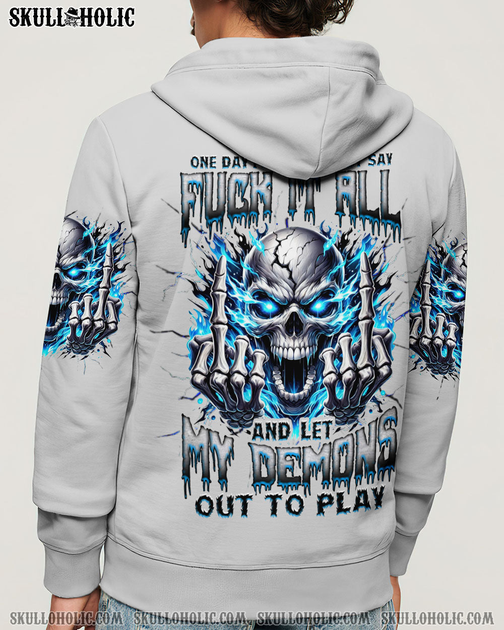 BLISSCORNERS ONE DAY I'M GONNA JUST SAY DEMON SKULL ALL OVER PRINT