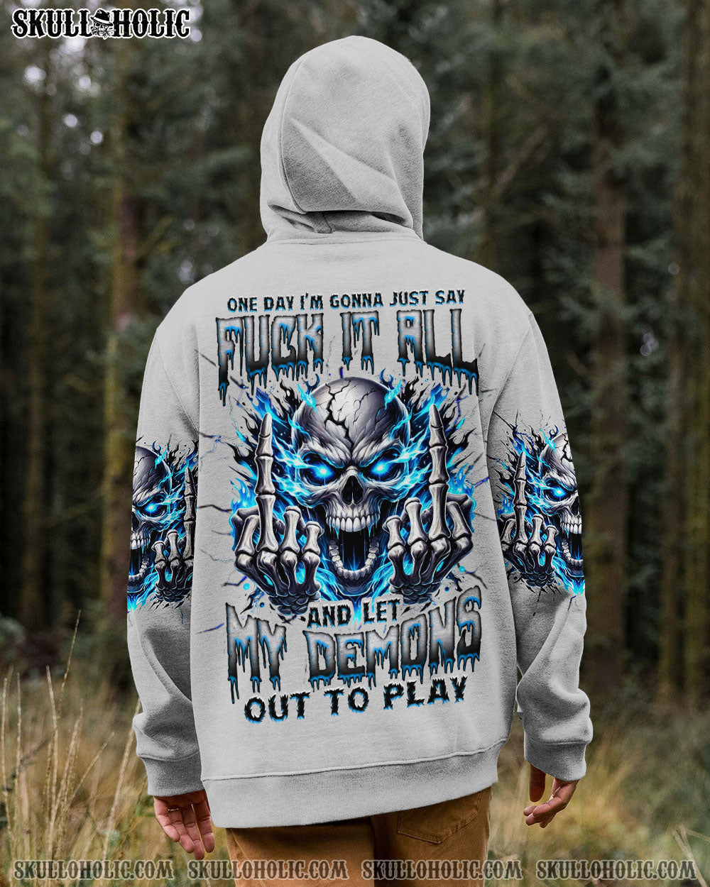 BLISSCORNERS ONE DAY I'M GONNA JUST SAY DEMON SKULL ALL OVER PRINT