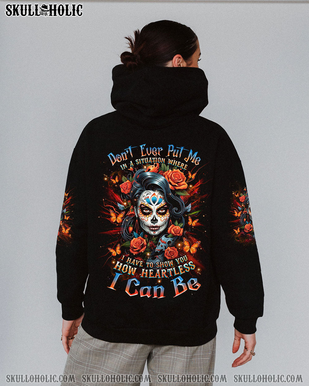 BLISSCORNERS HOW HEARTLESS I CAN BE SKULL LADY  ALL OVER PRINT