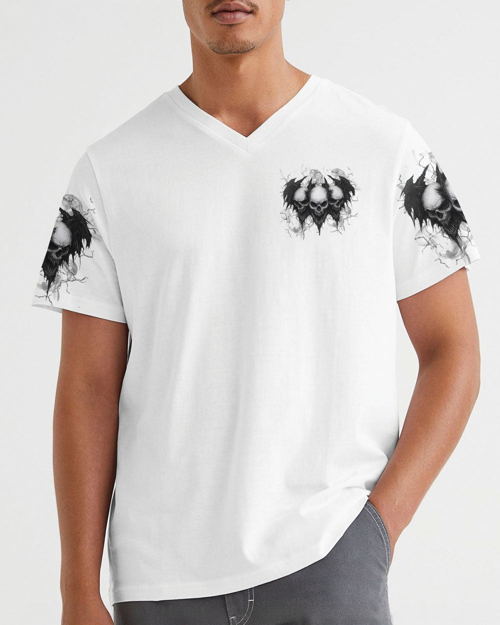 BLISSCORNERS I'M NEVER ALONE SKULL DEMON ALL OVER PRINT