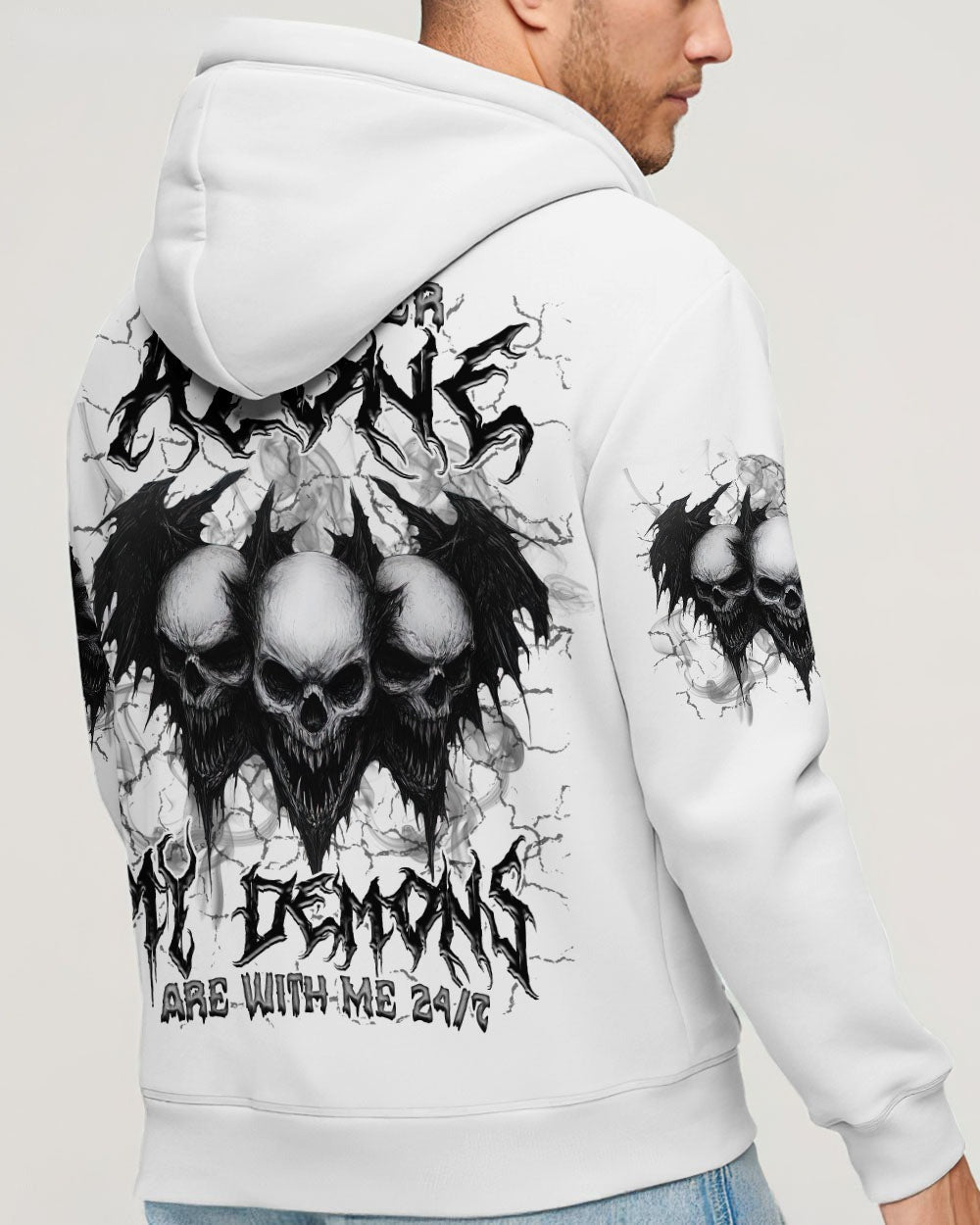 BLISSCORNERS I'M NEVER ALONE SKULL DEMON ALL OVER PRINT