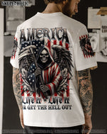 BLISSCORNERS AMERICA LIVE IT LOVE IT OR GET THE HELL OUT ALL OVER PRINT