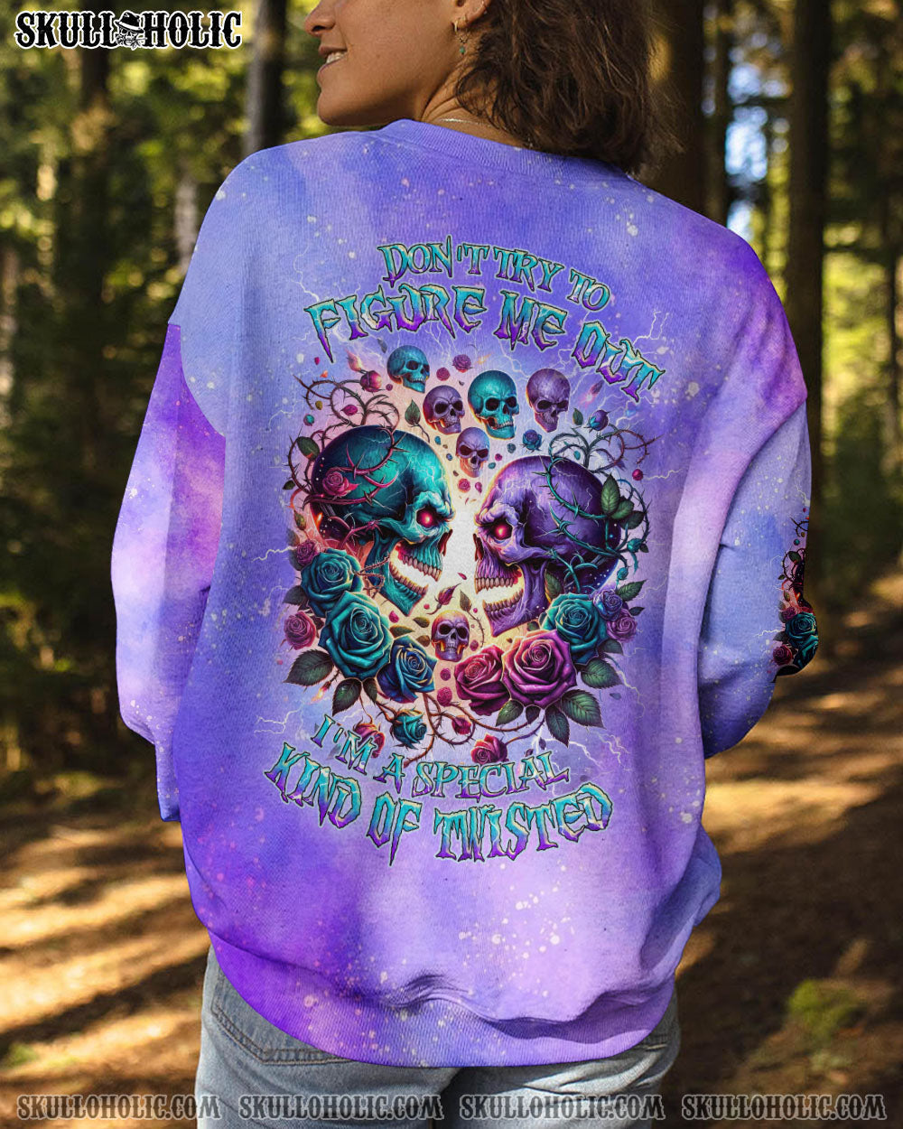BLISSCORNERS DON'T TRY TO FIGURE ME OUT SKULL ALL OVER PRINT