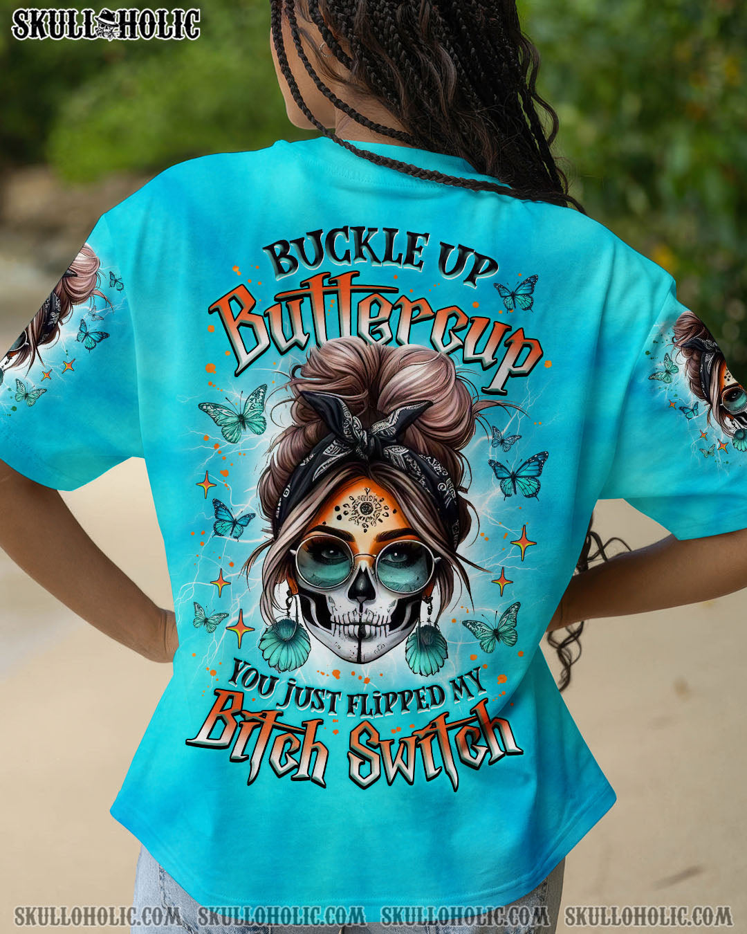 BLISSCORNERS DON'T TRY TO FIGURE ME OUT MESSY BUN ALL OVER PRINT