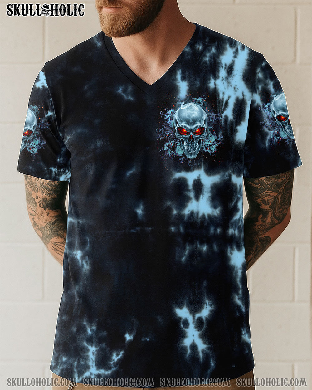 BLISSCORNERS THE MONSTER SLEEPING BEHIND MY SMILE SKULL TIE DYE  ALL OVER PRINT