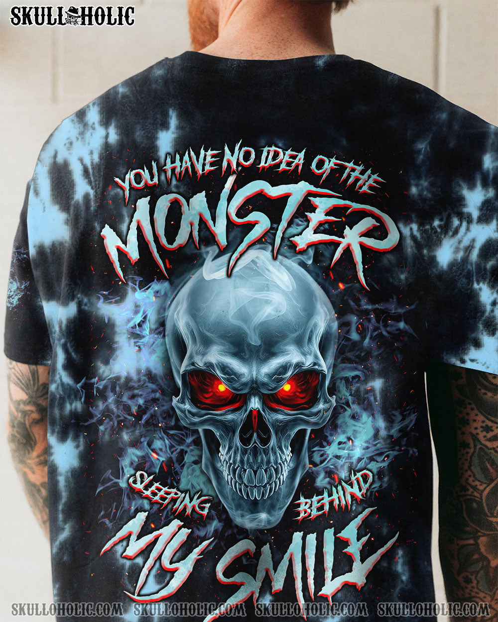 BLISSCORNERS THE MONSTER SLEEPING BEHIND MY SMILE SKULL TIE DYE  ALL OVER PRINT