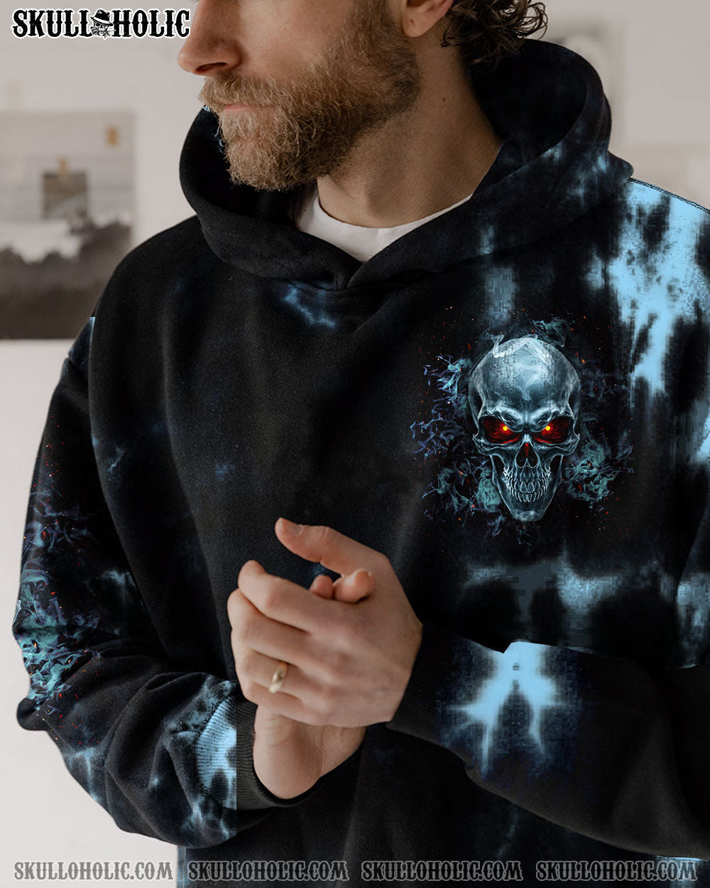 BLISSCORNERS THE MONSTER SLEEPING BEHIND MY SMILE SKULL TIE DYE  ALL OVER PRINT
