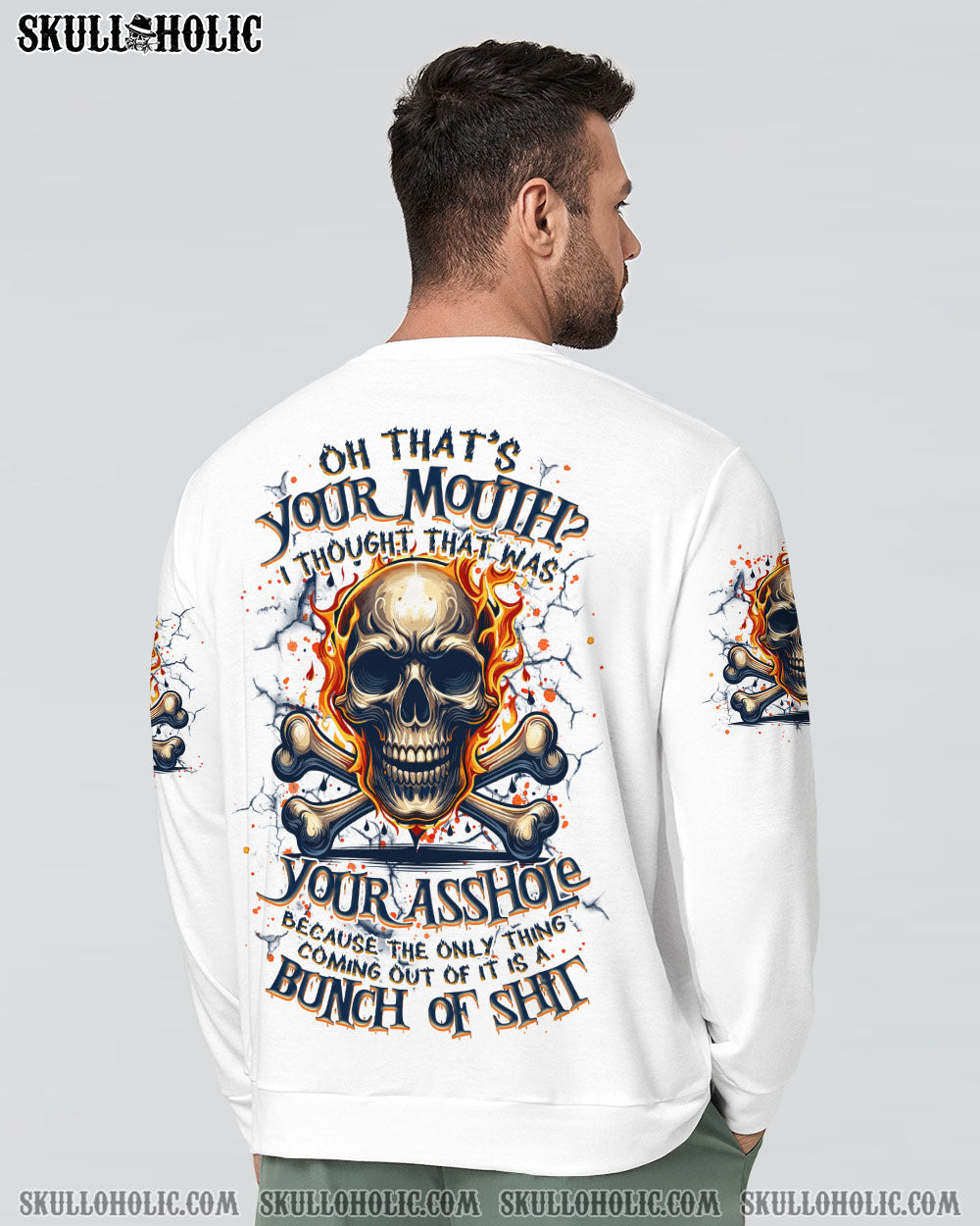BLISSCORNERS OH THAT'S YOUR MOUTH SKULL BONES ALL OVER PRINT